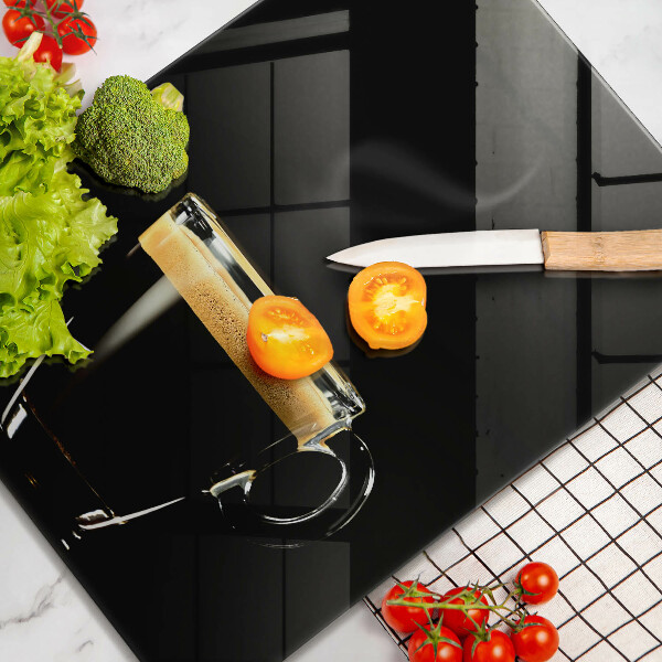 Tagliere in vetro temperato Un bicchiere di caffè nero