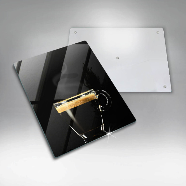 Tagliere in vetro temperato Un bicchiere di caffè nero