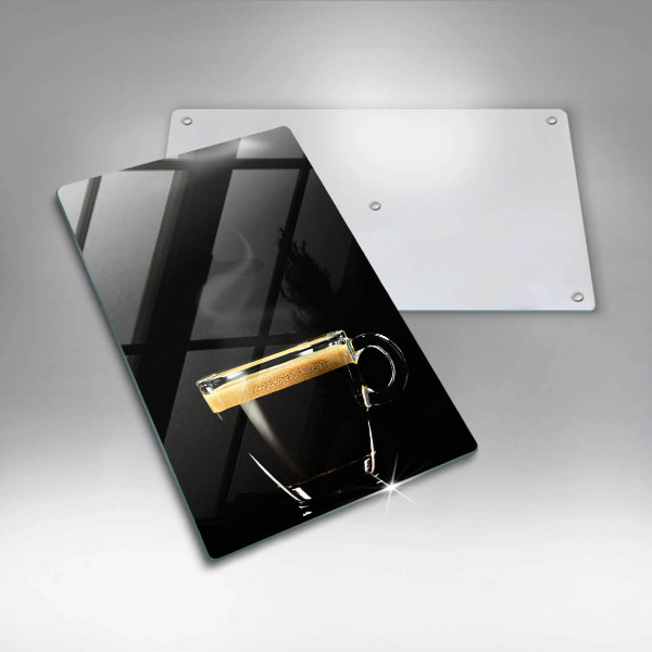 Tagliere in vetro temperato Un bicchiere di caffè nero