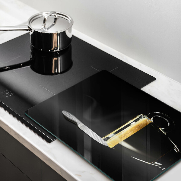 Tagliere in vetro temperato Un bicchiere di caffè nero