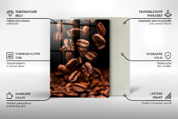 Tagliere in vetro temperato Chicchi di caffè marroni