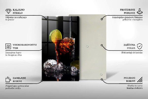 Tagliere in vetro temperato Bevanda terrosa con ghiaccio
