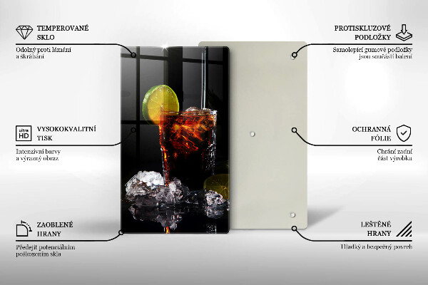 Tagliere in vetro temperato Bevanda terrosa con ghiaccio