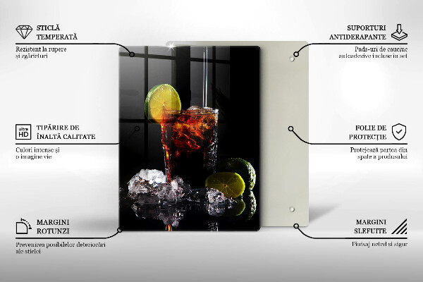 Tagliere in vetro temperato Bevanda terrosa con ghiaccio