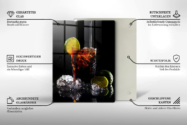 Tagliere in vetro temperato Bevanda terrosa con ghiaccio