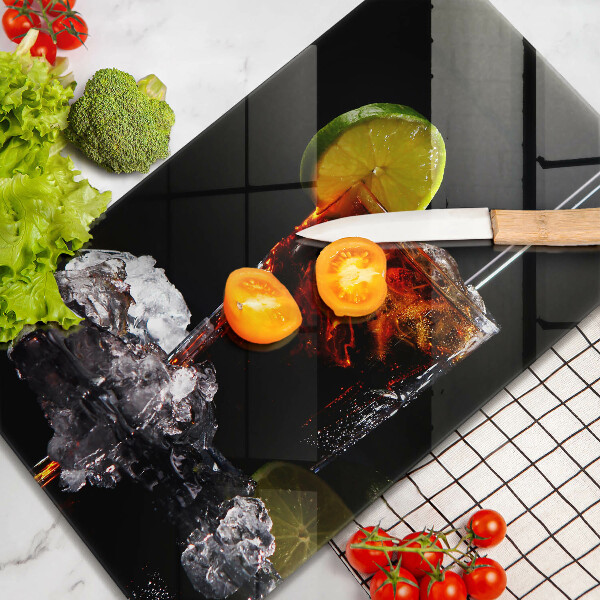 Tagliere in vetro temperato Bevanda terrosa con ghiaccio