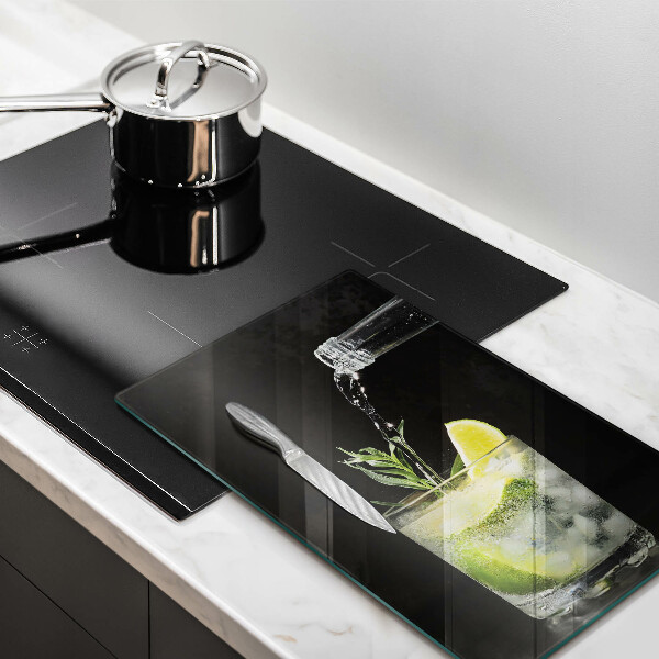 Tagliere in vetro temperato Un bicchiere d'acqua