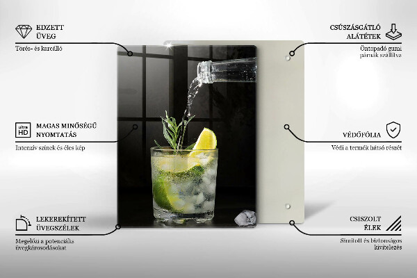 Tagliere in vetro temperato Un bicchiere d'acqua