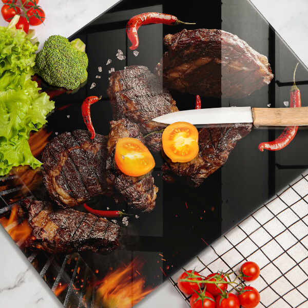 Tagliere in vetro temperato Carne alla griglia