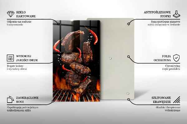 Tagliere in vetro temperato Carne alla griglia