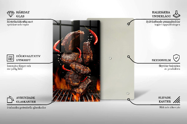 Tagliere in vetro temperato Carne alla griglia