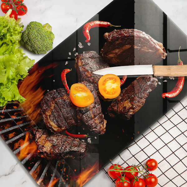 Tagliere in vetro temperato Carne alla griglia