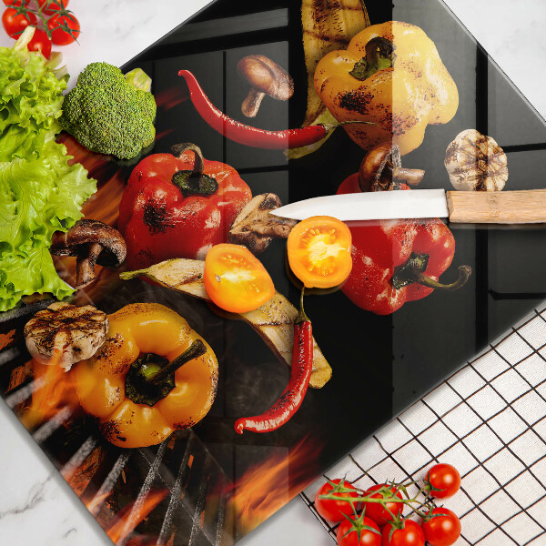 Tagliere in vetro temperato Verdure alla griglia