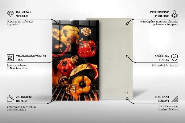 Tagliere in vetro temperato Verdure alla griglia