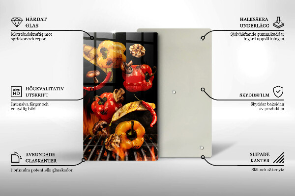 Tagliere in vetro temperato Verdure alla griglia