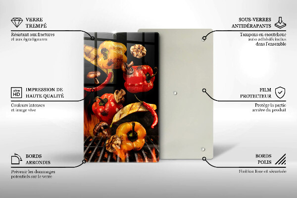 Tagliere in vetro temperato Verdure alla griglia