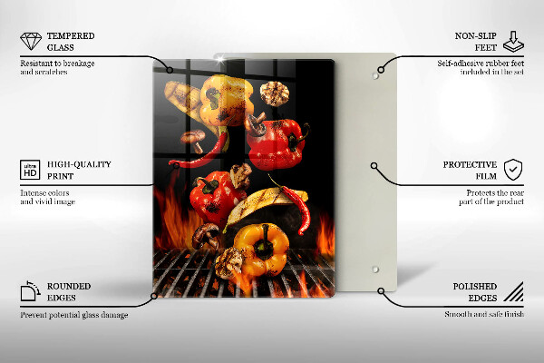 Tagliere in vetro temperato Verdure alla griglia