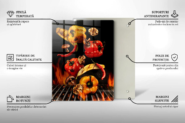 Tagliere in vetro temperato Verdure alla griglia