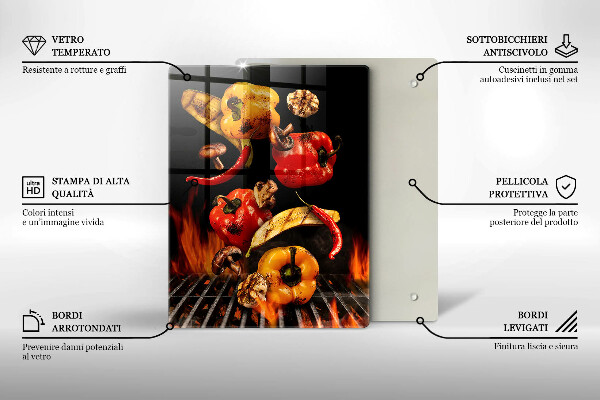 Tagliere in vetro temperato Verdure alla griglia
