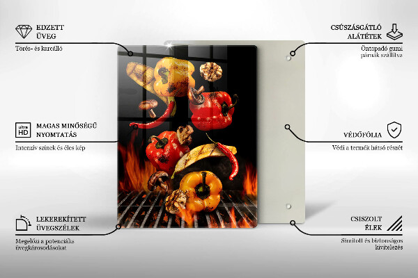 Tagliere in vetro temperato Verdure alla griglia