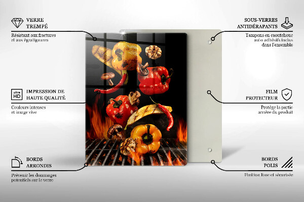 Tagliere in vetro temperato Verdure alla griglia