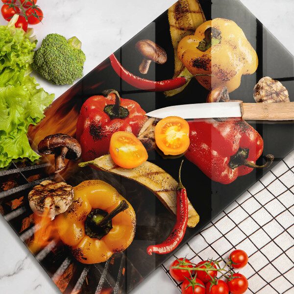 Tagliere in vetro temperato Verdure alla griglia