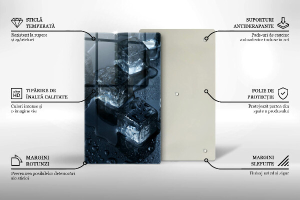 Tagliere in vetro temperato Cubetti di ghiaccio freddi