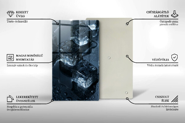 Tagliere in vetro temperato Cubetti di ghiaccio freddi