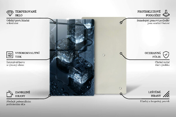 Tagliere in vetro temperato Cubetti di ghiaccio freddi