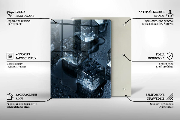 Tagliere in vetro temperato Cubetti di ghiaccio freddi