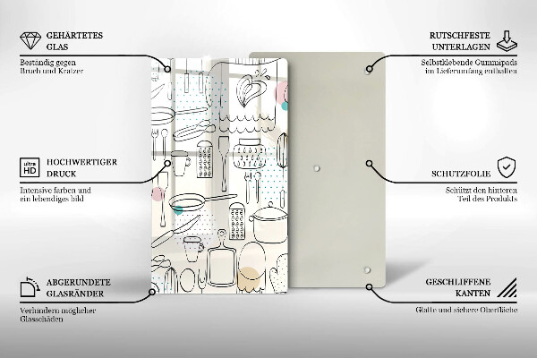 Tagliere in vetro temperato Accessori per la cucina