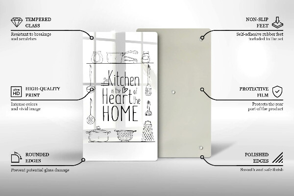 Tagliere in vetro temperato Iscrizione frase