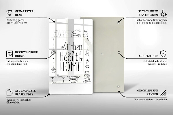 Tagliere in vetro temperato Iscrizione frase