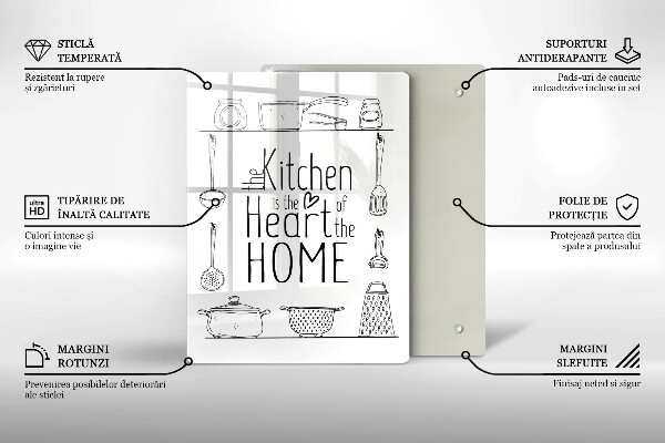 Tagliere in vetro temperato Iscrizione frase