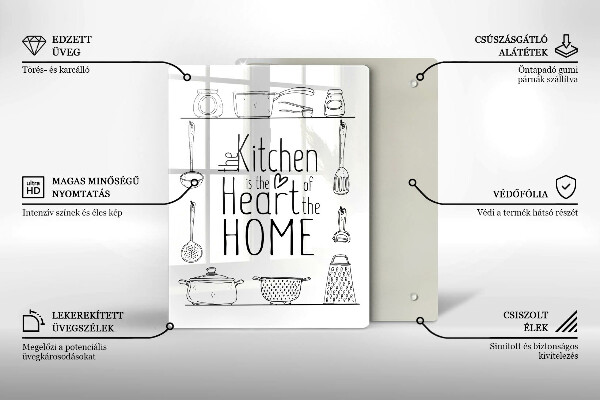 Tagliere in vetro temperato Iscrizione frase