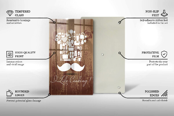 Tagliere in vetro temperato I like cooking