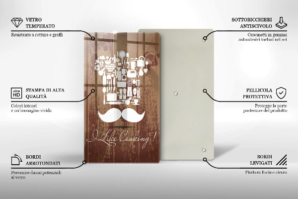 Tagliere in vetro temperato I like cooking