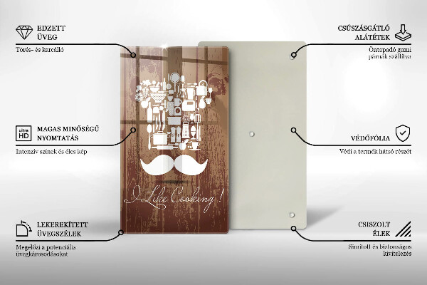 Tagliere in vetro temperato I like cooking