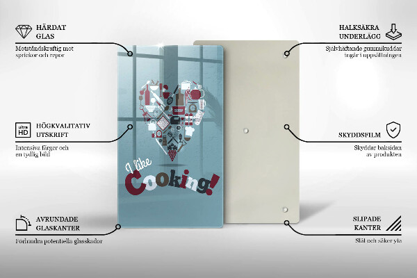 Tagliere in vetro temperato I like cooking