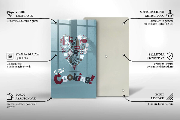 Tagliere in vetro temperato I like cooking