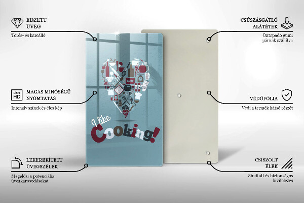 Tagliere in vetro temperato I like cooking