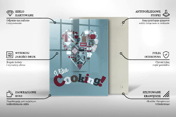 Tagliere in vetro temperato I like cooking