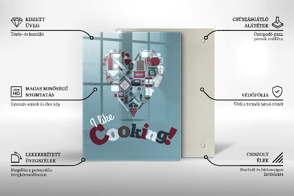 Tagliere in vetro temperato I like cooking