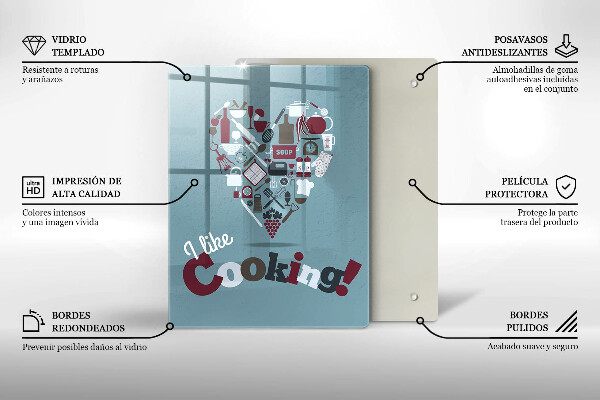 Tagliere in vetro temperato I like cooking