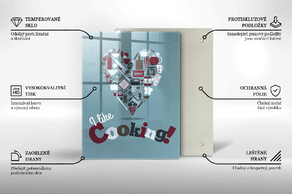 Tagliere in vetro temperato I like cooking