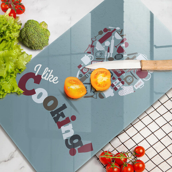 Tagliere in vetro temperato I like cooking