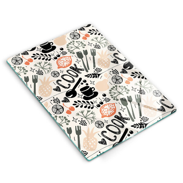 Tagliere in vetro temperato Motivo della cucina dei cartoni animati