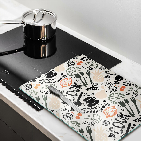 Tagliere in vetro temperato Motivo della cucina dei cartoni animati