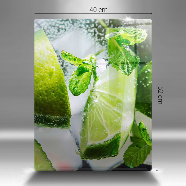Tagliere in vetro temperato Acqua con lime e ghiaccio