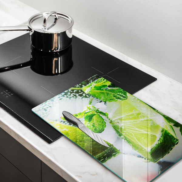 Tagliere in vetro temperato Acqua con lime e ghiaccio